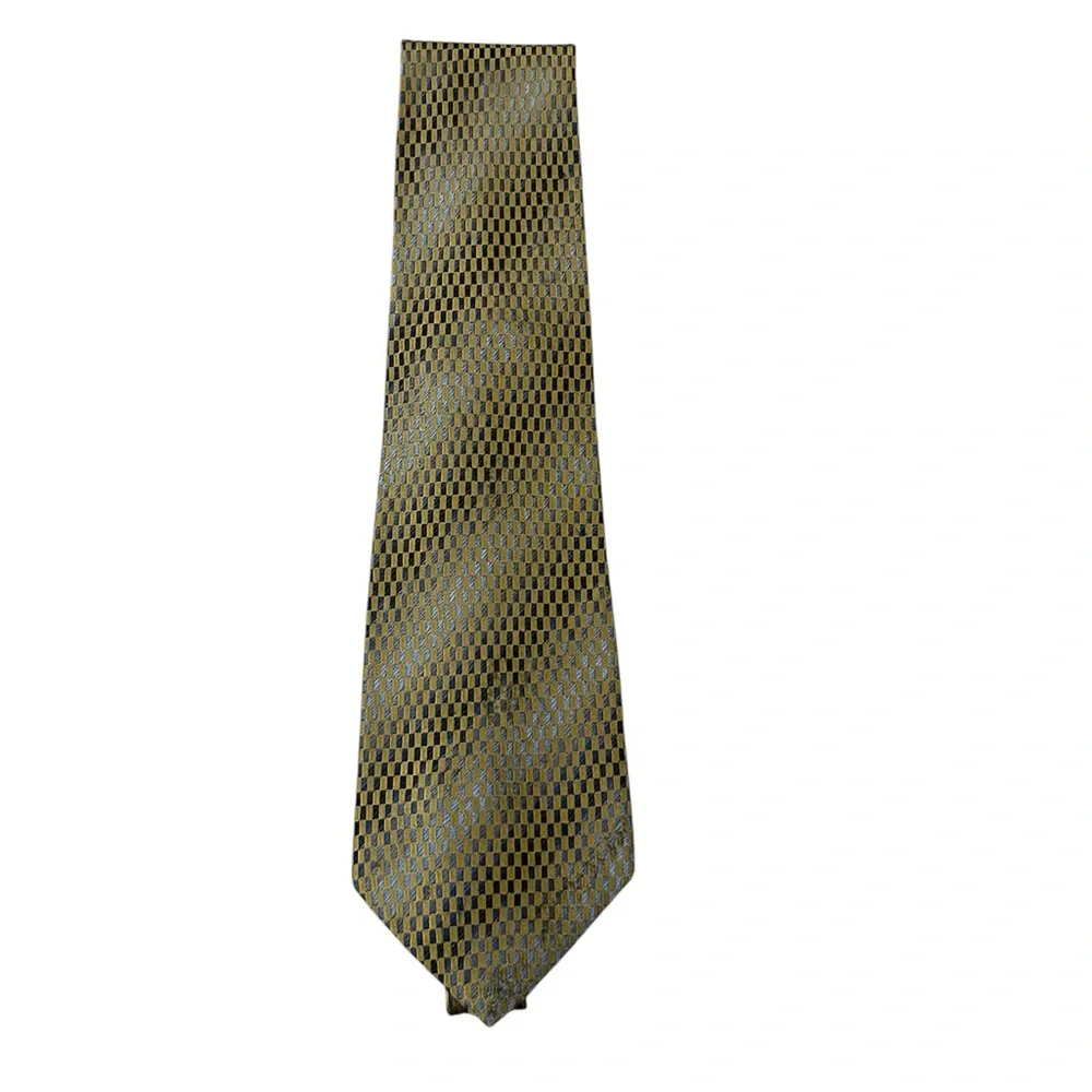 Joseph & Feiss 100% Silk Men's Gold and Black Patterned Tie
